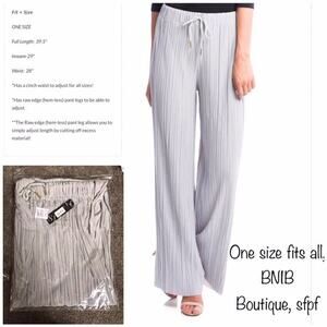 Women’s Gray Raw Hem Business Casual/Loungewear/Dress Pleated Pants- One Size